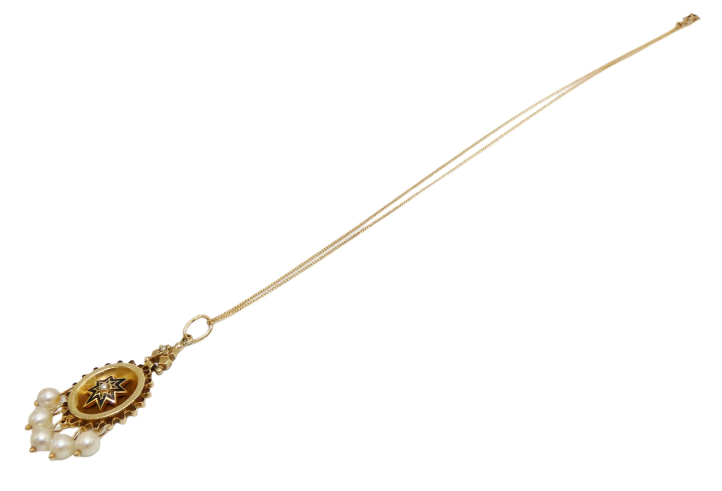 14K Gold 8 Eight Point Star Pendant Necklace