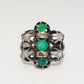 Antique 14K White Gold Diamond and Onyx Ring