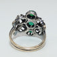 Antique 14K White Gold Diamond and Onyx Ring