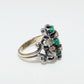 Antique 14K White Gold Diamond and Onyx Ring