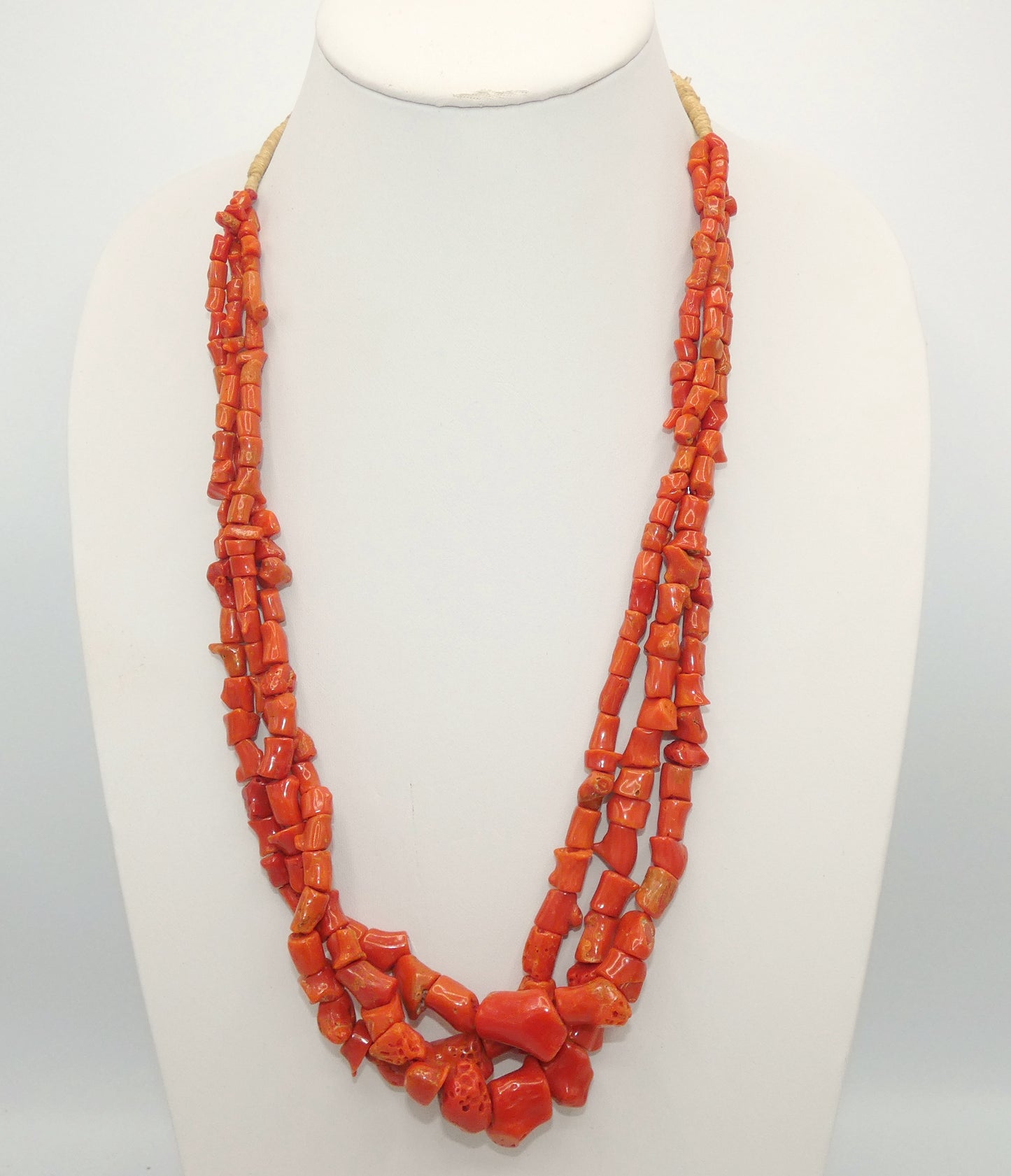 Three Strand Coral Necklace