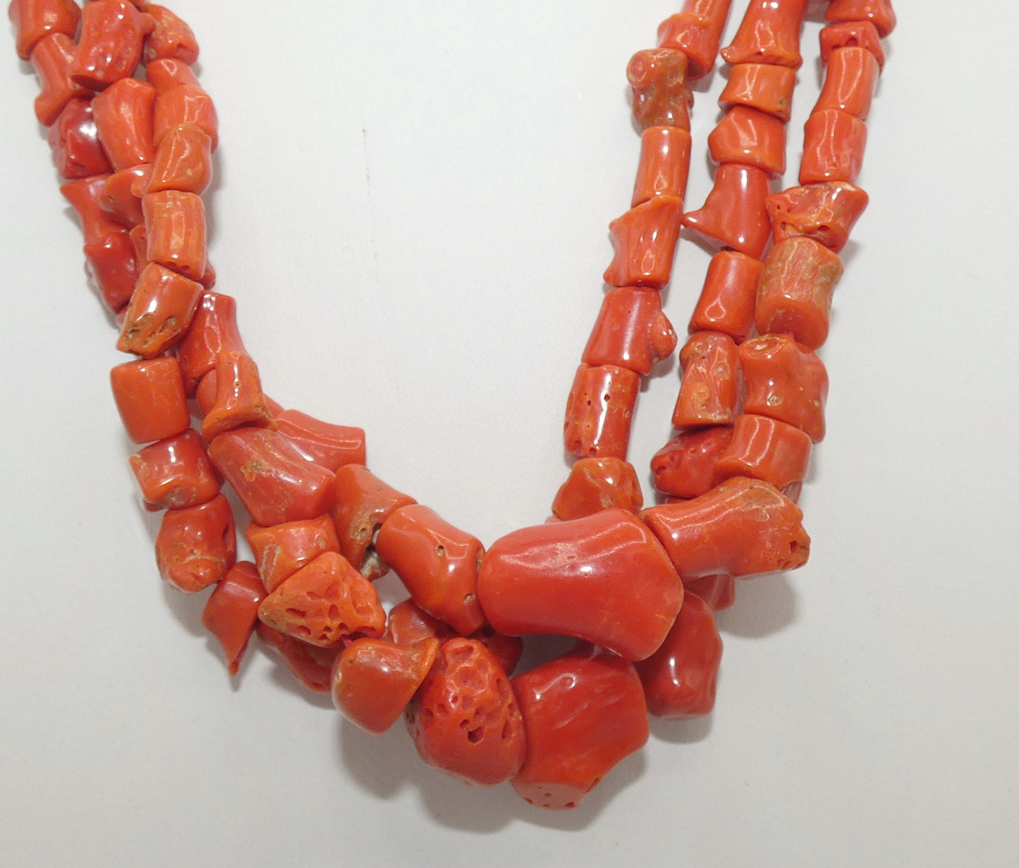 Three Strand Coral Necklace