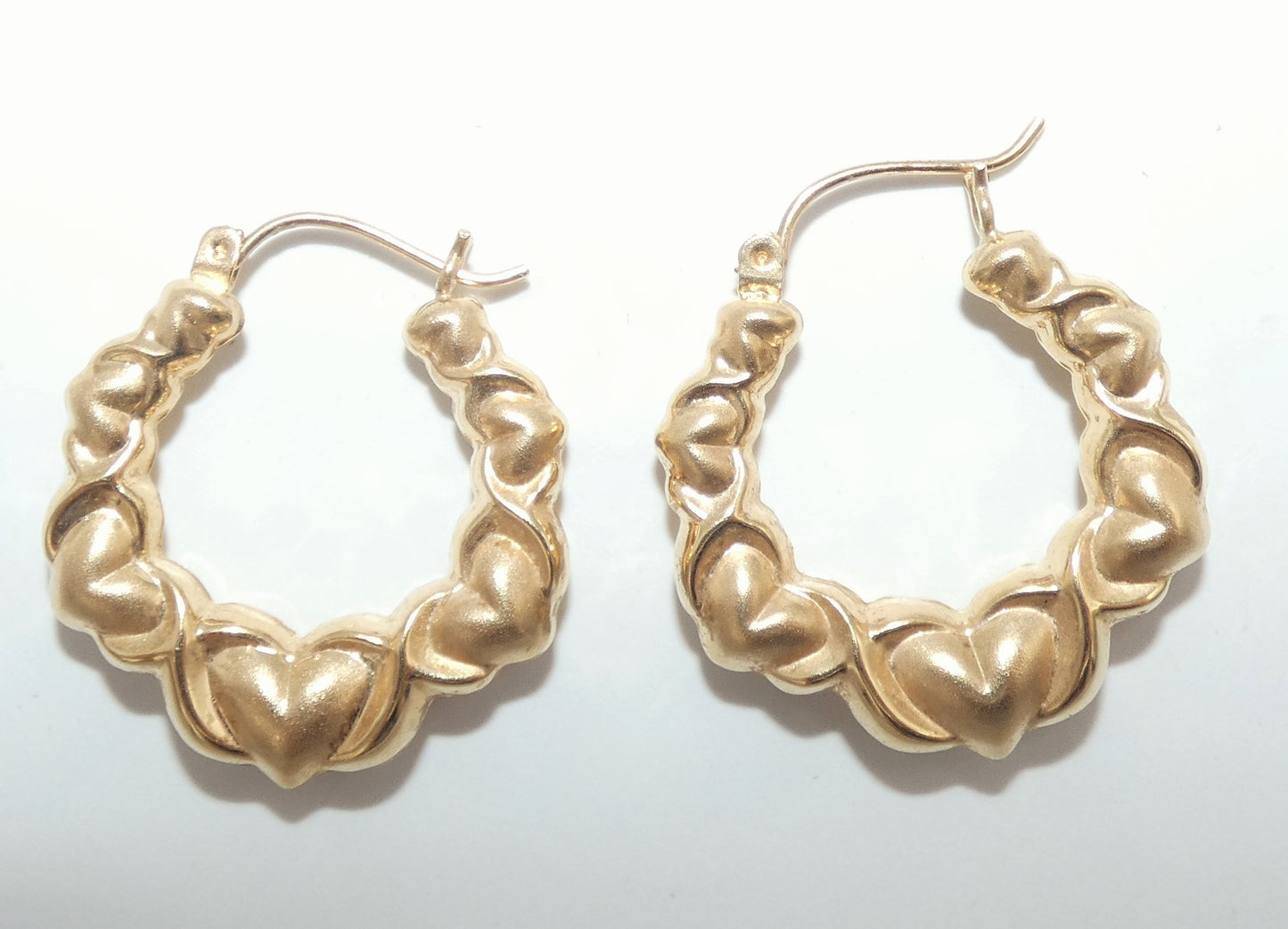 10K Gold Heart Hoop Earrings