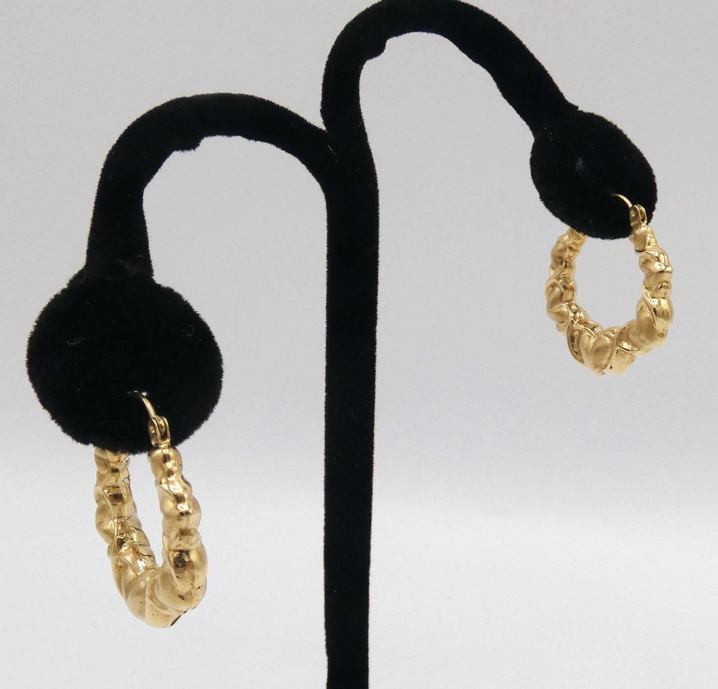 10K Gold Heart Hoop Earrings