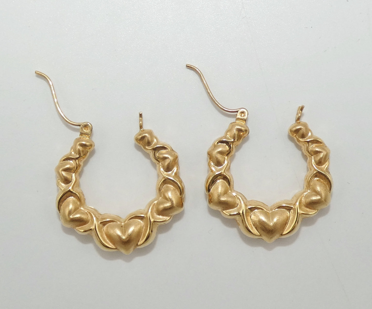 10K Gold Heart Hoop Earrings