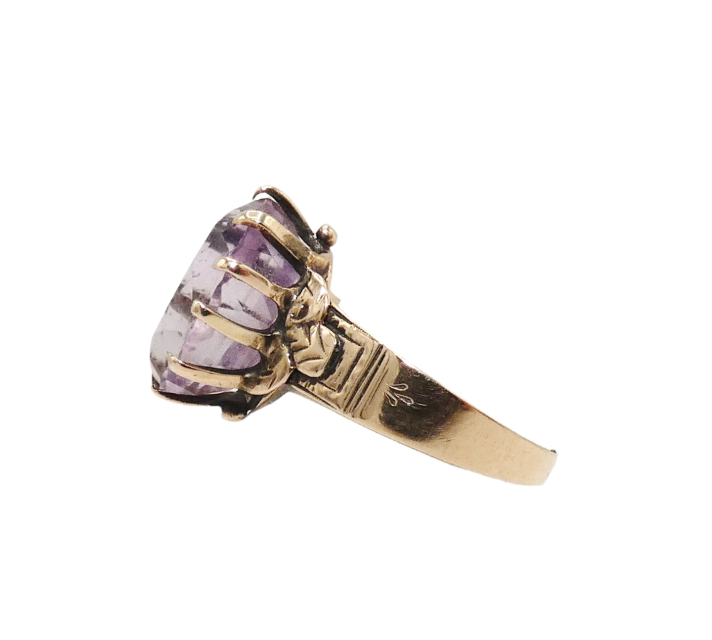 10K Rose Gold Antique Amethyst Ring