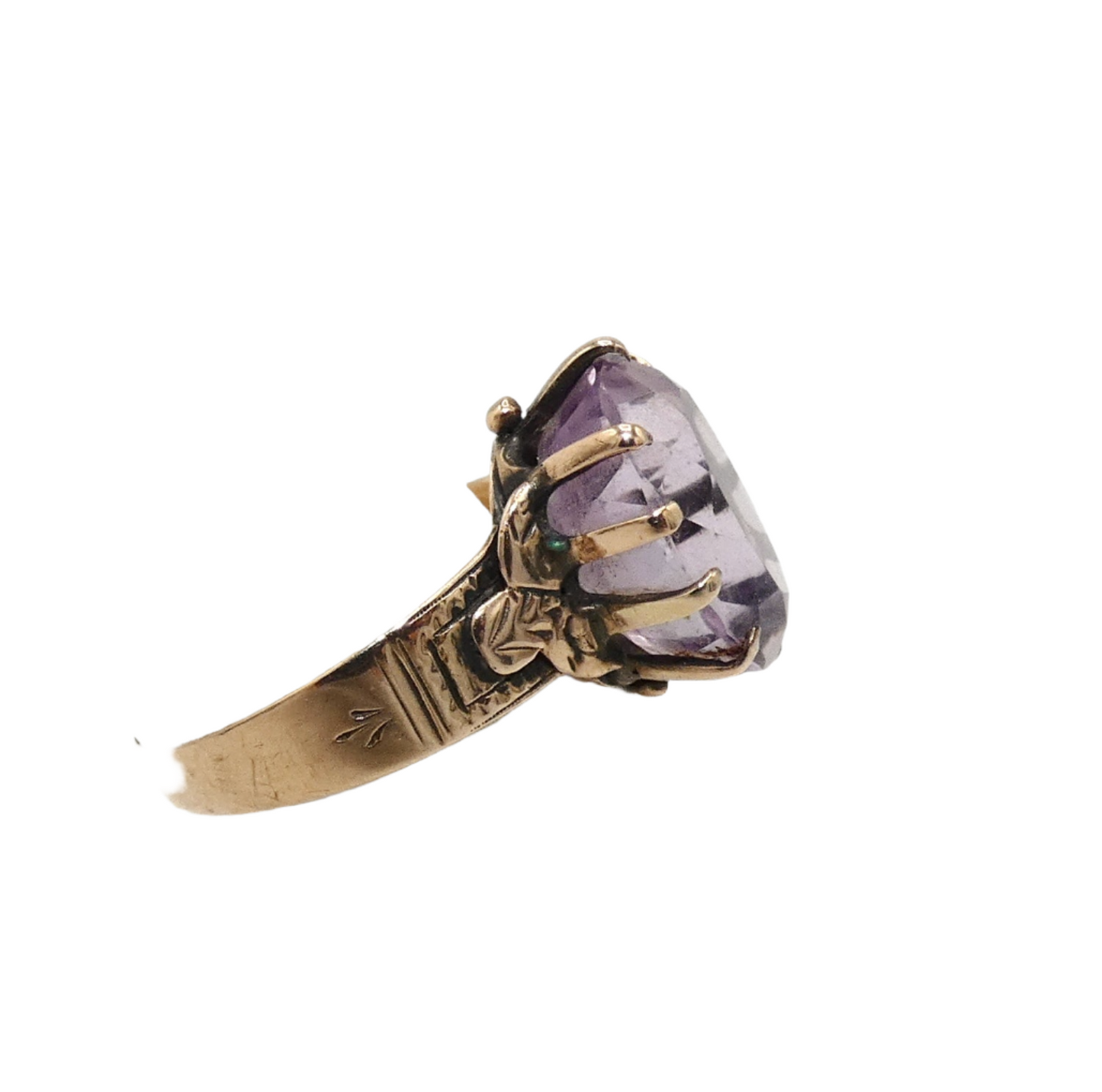 10K Rose Gold Antique Amethyst Ring