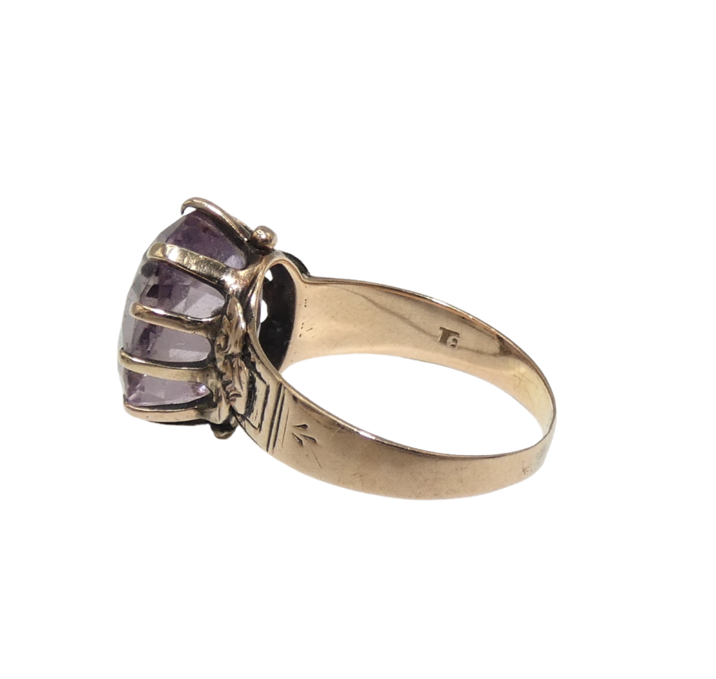 10K Rose Gold Antique Amethyst Ring