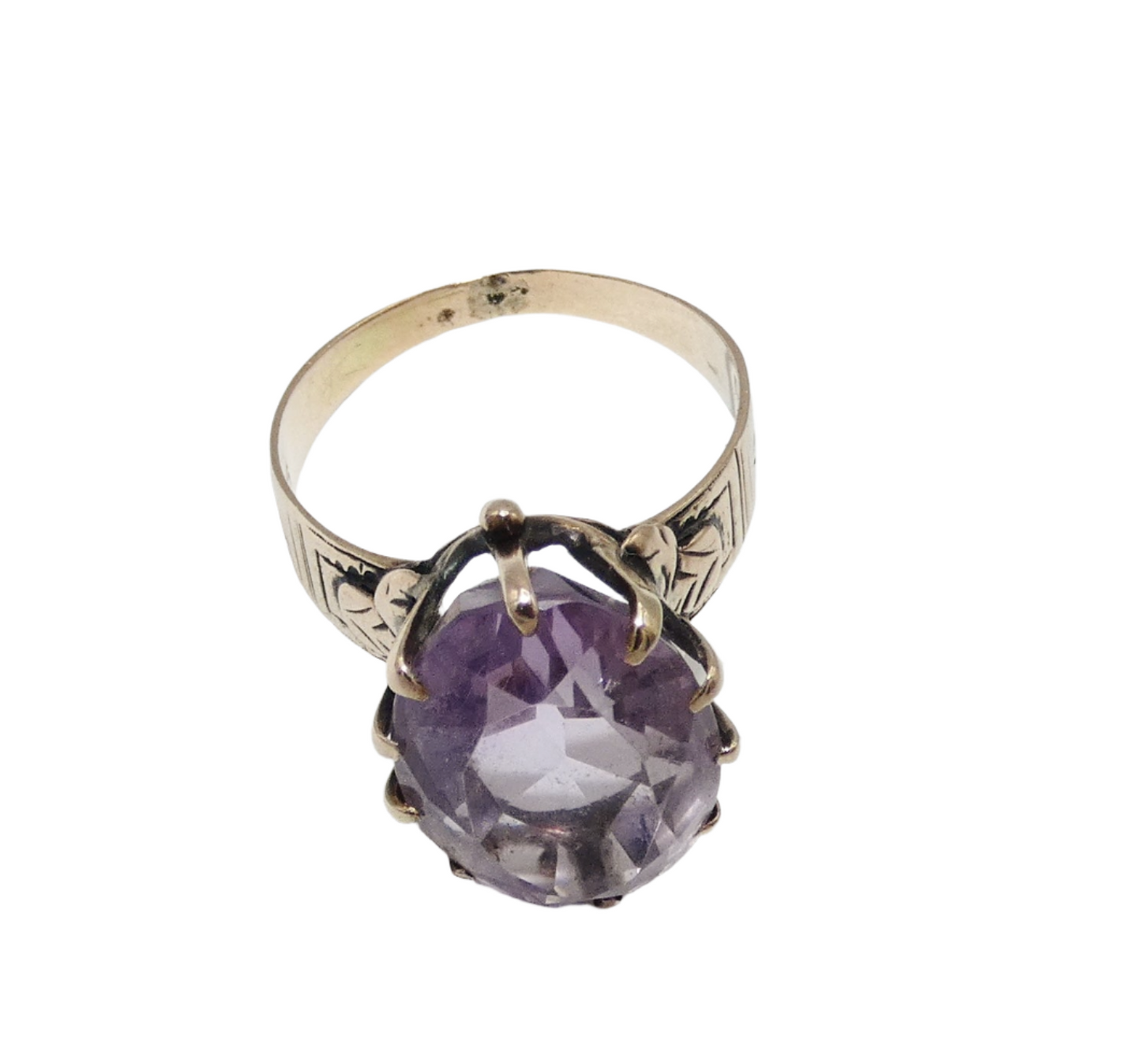 10K Rose Gold Antique Amethyst Ring