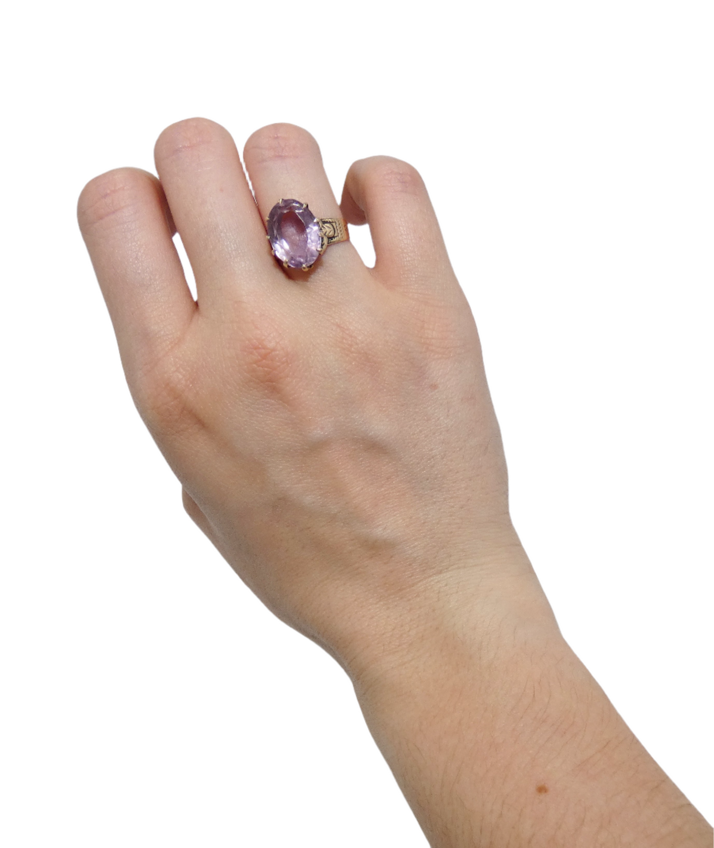 10K Rose Gold Antique Amethyst Ring