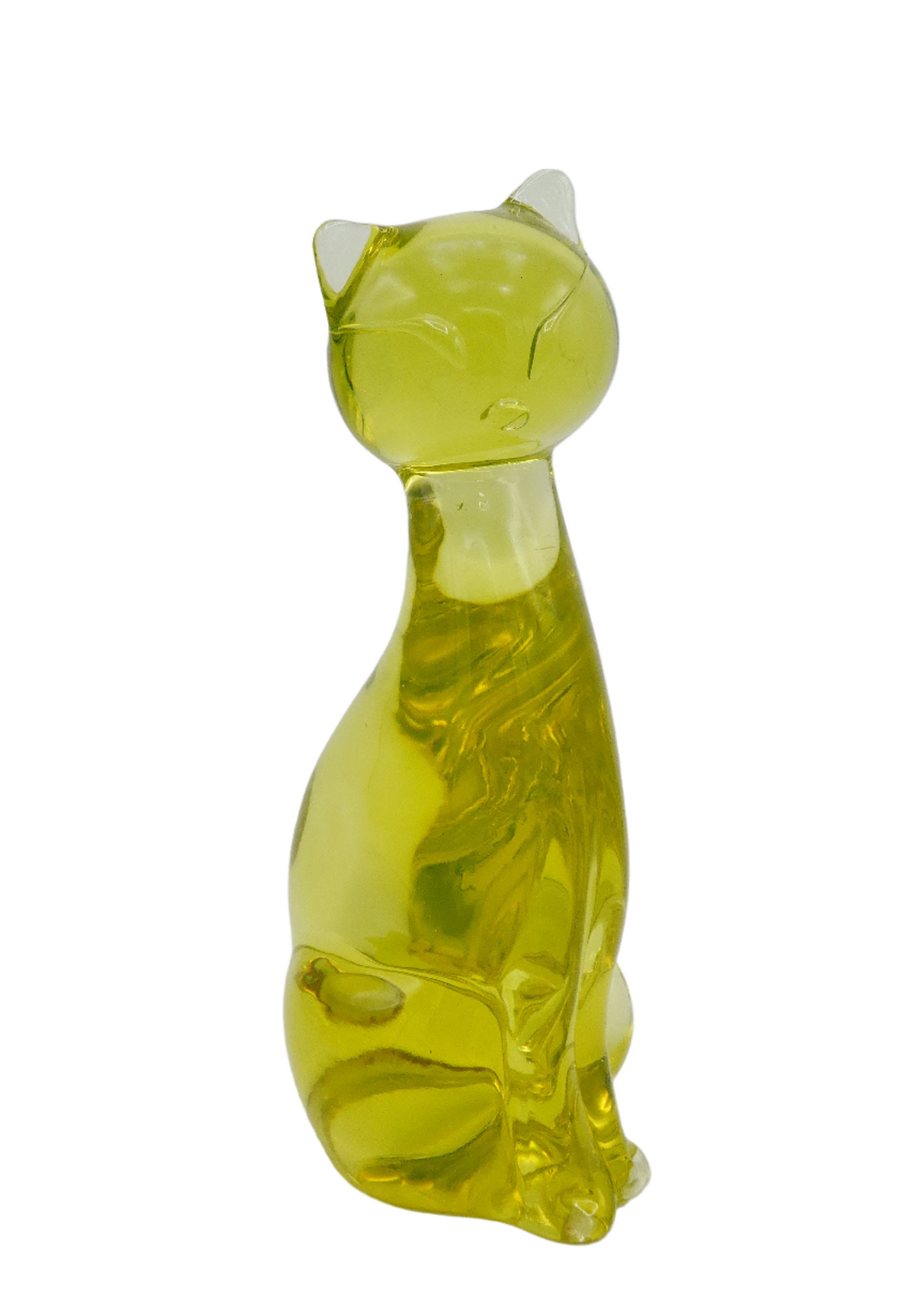 Uranium Glass Vaseline Cat