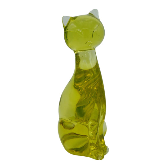 Uranium Glass Vaseline Cat