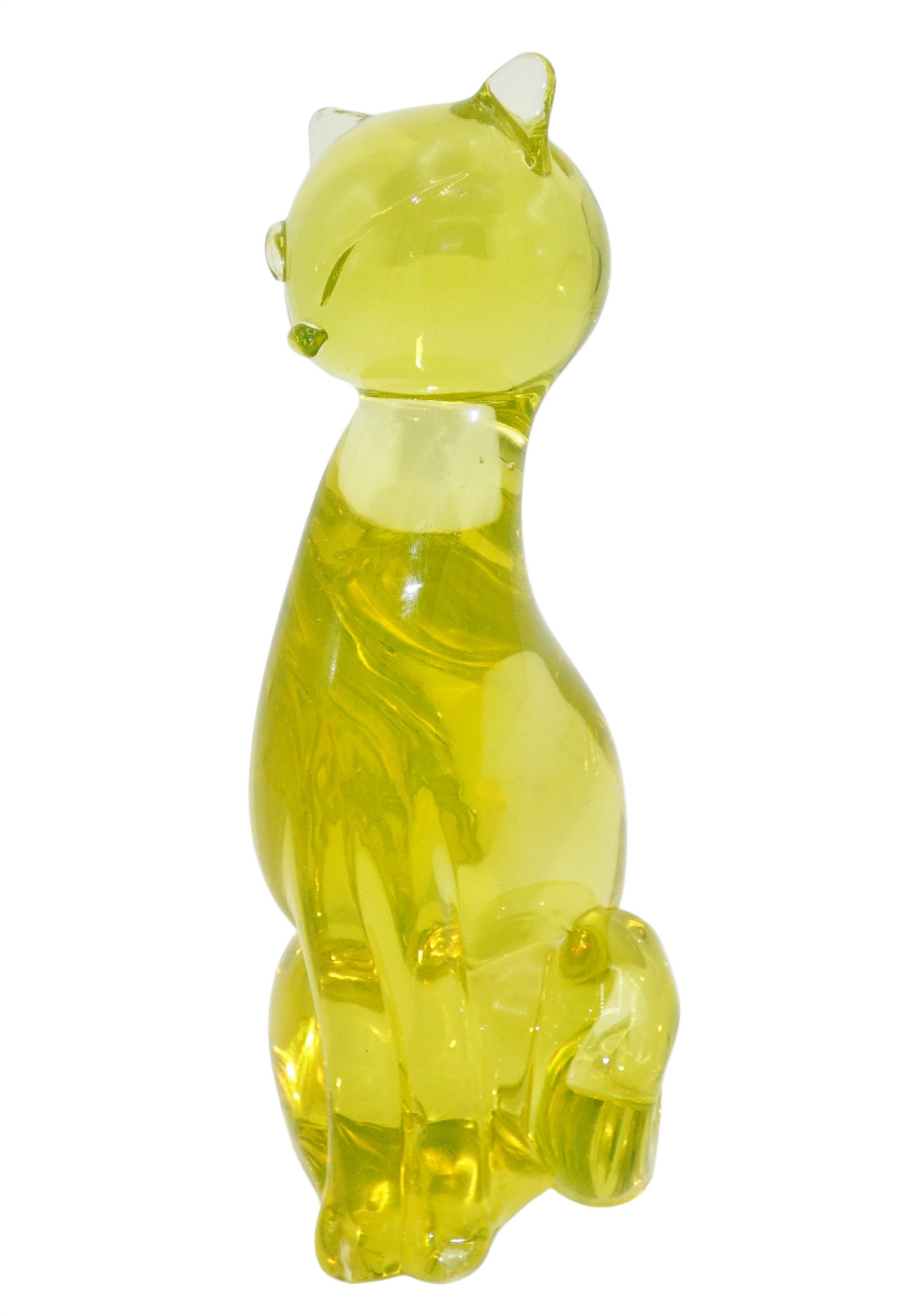 Uranium Glass Vaseline Cat