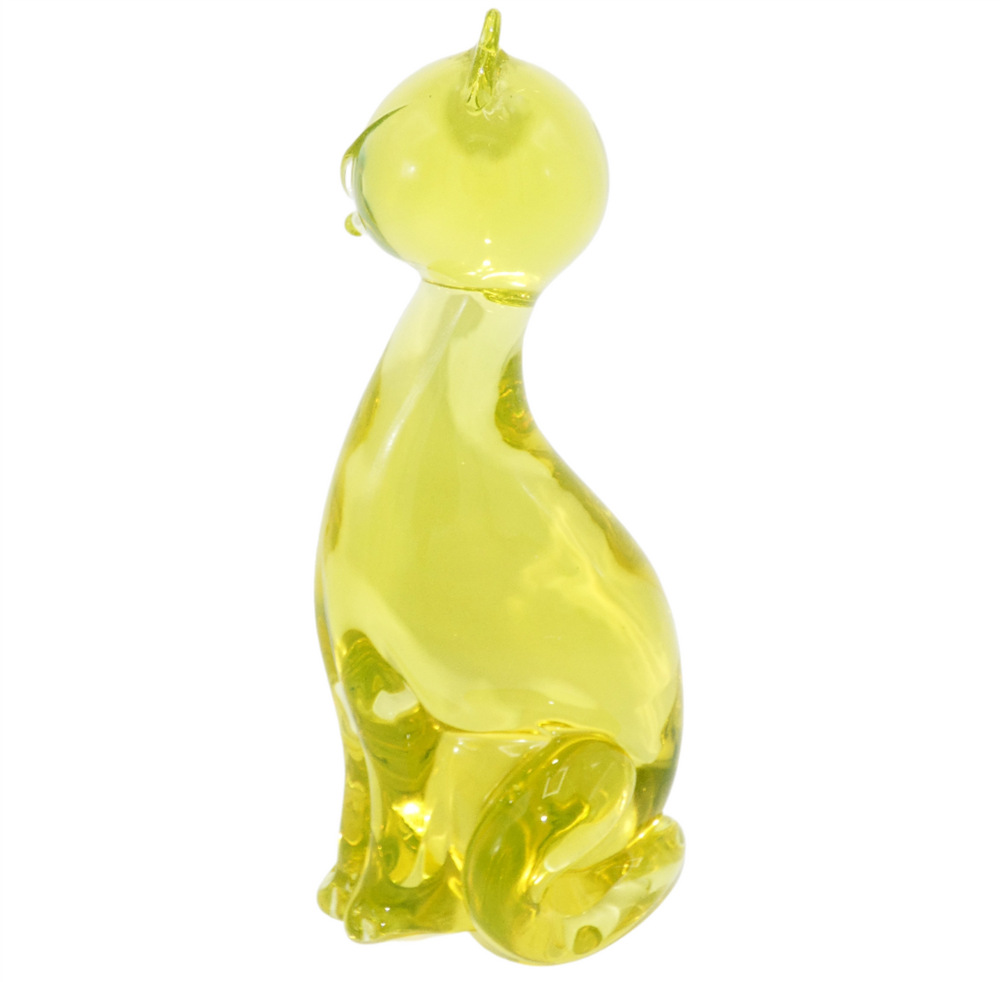 Uranium Glass Vaseline Cat