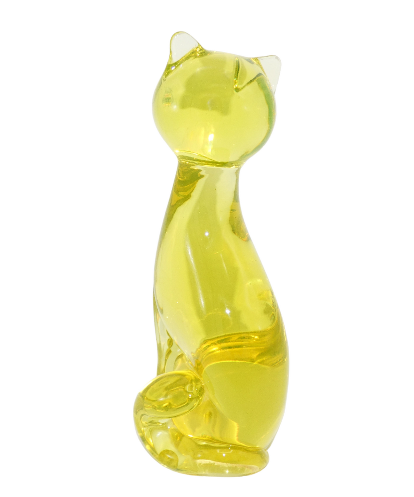 Uranium Glass Vaseline Cat