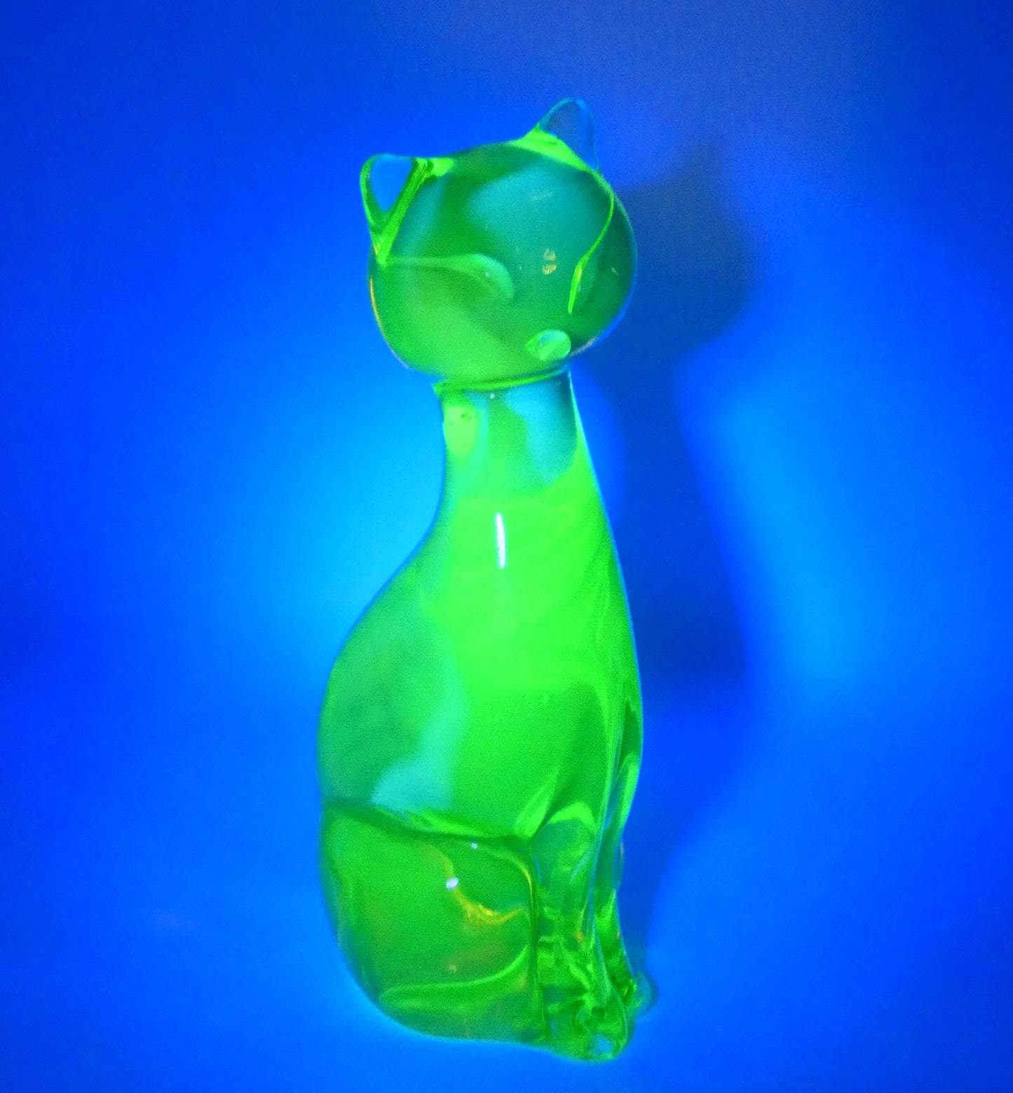 Uranium Glass Vaseline Cat