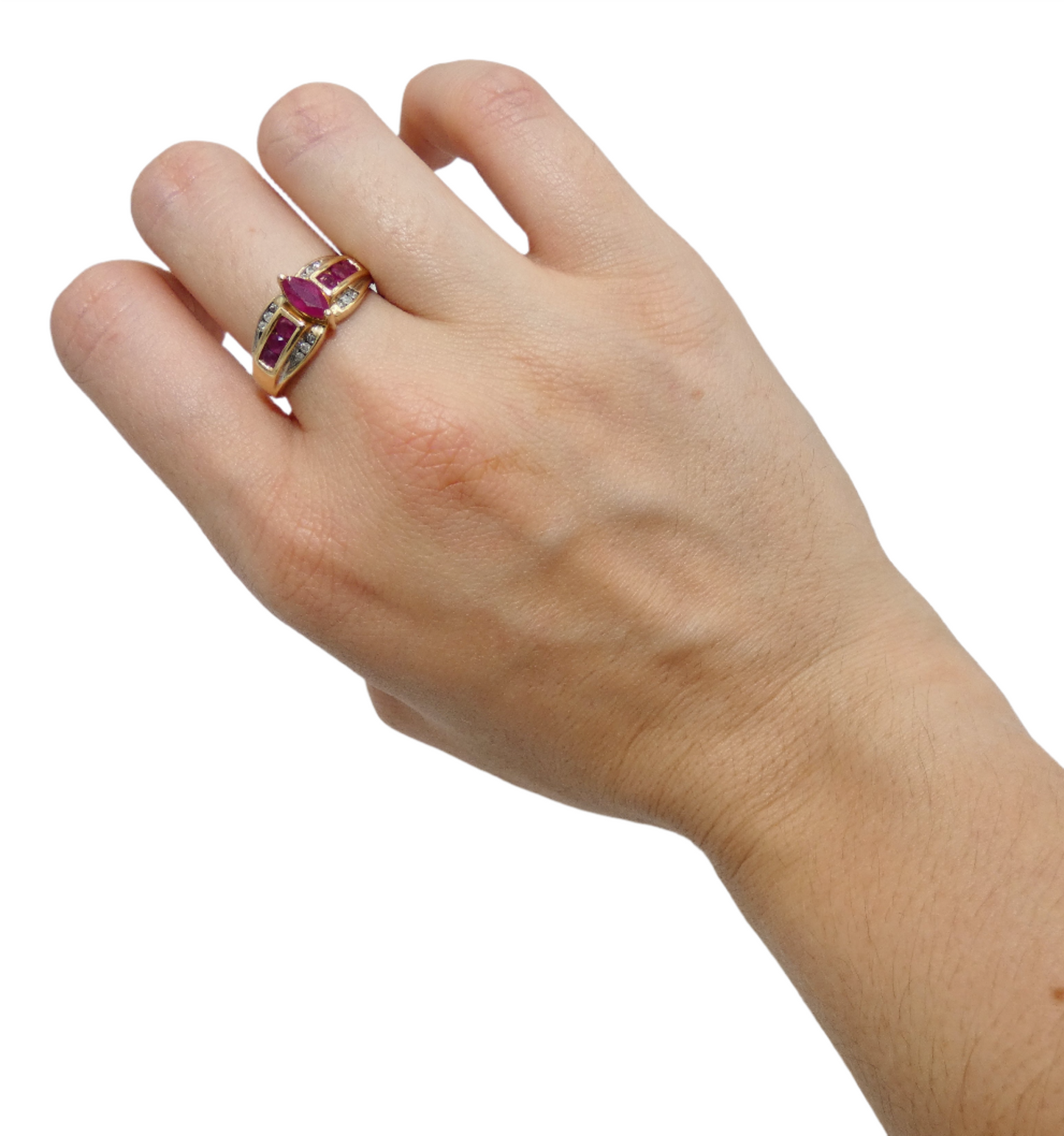 14K Gold Ruby & Diamond Ring