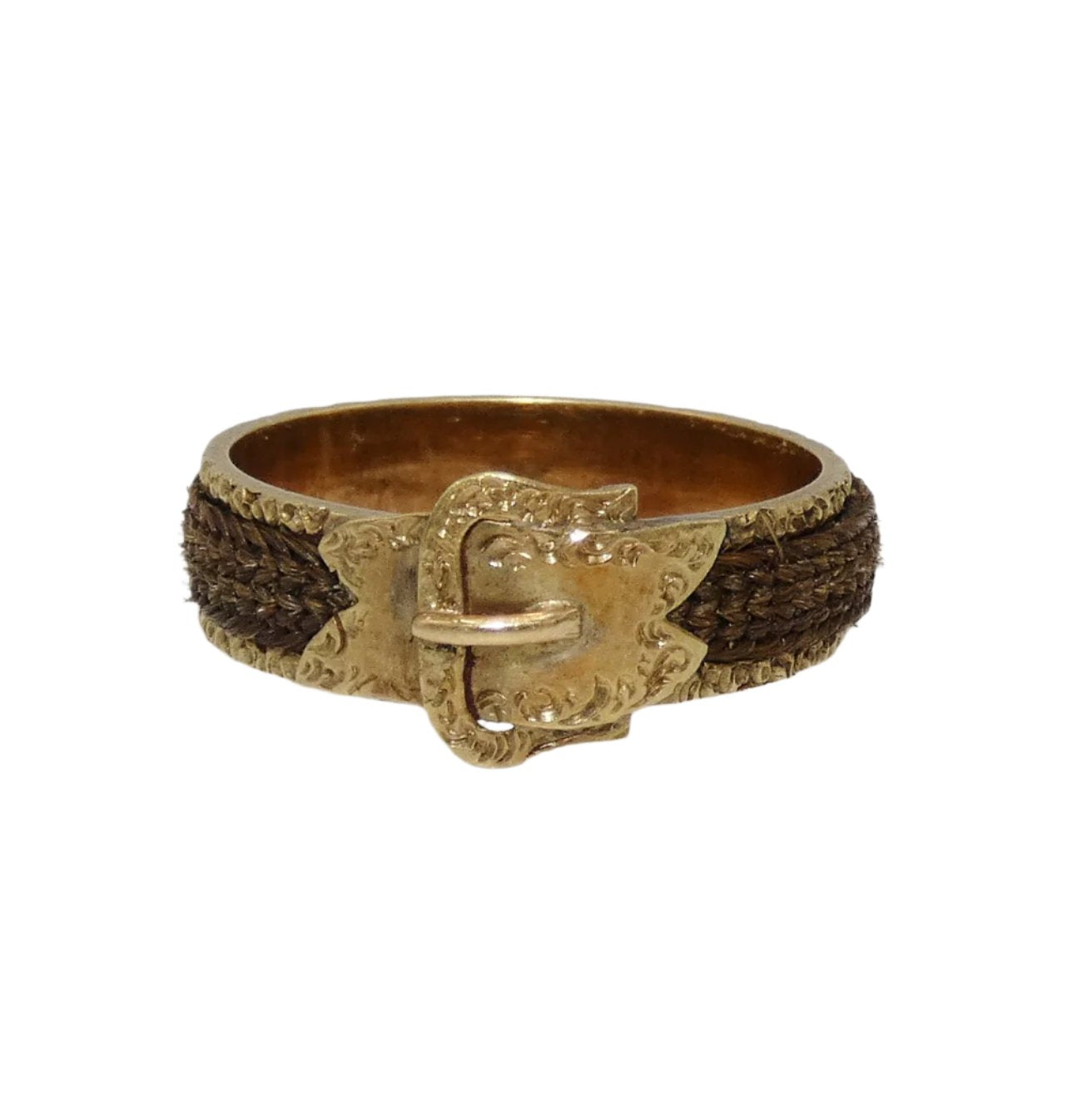 Mourning Belt Buckle 9K Gold Ring