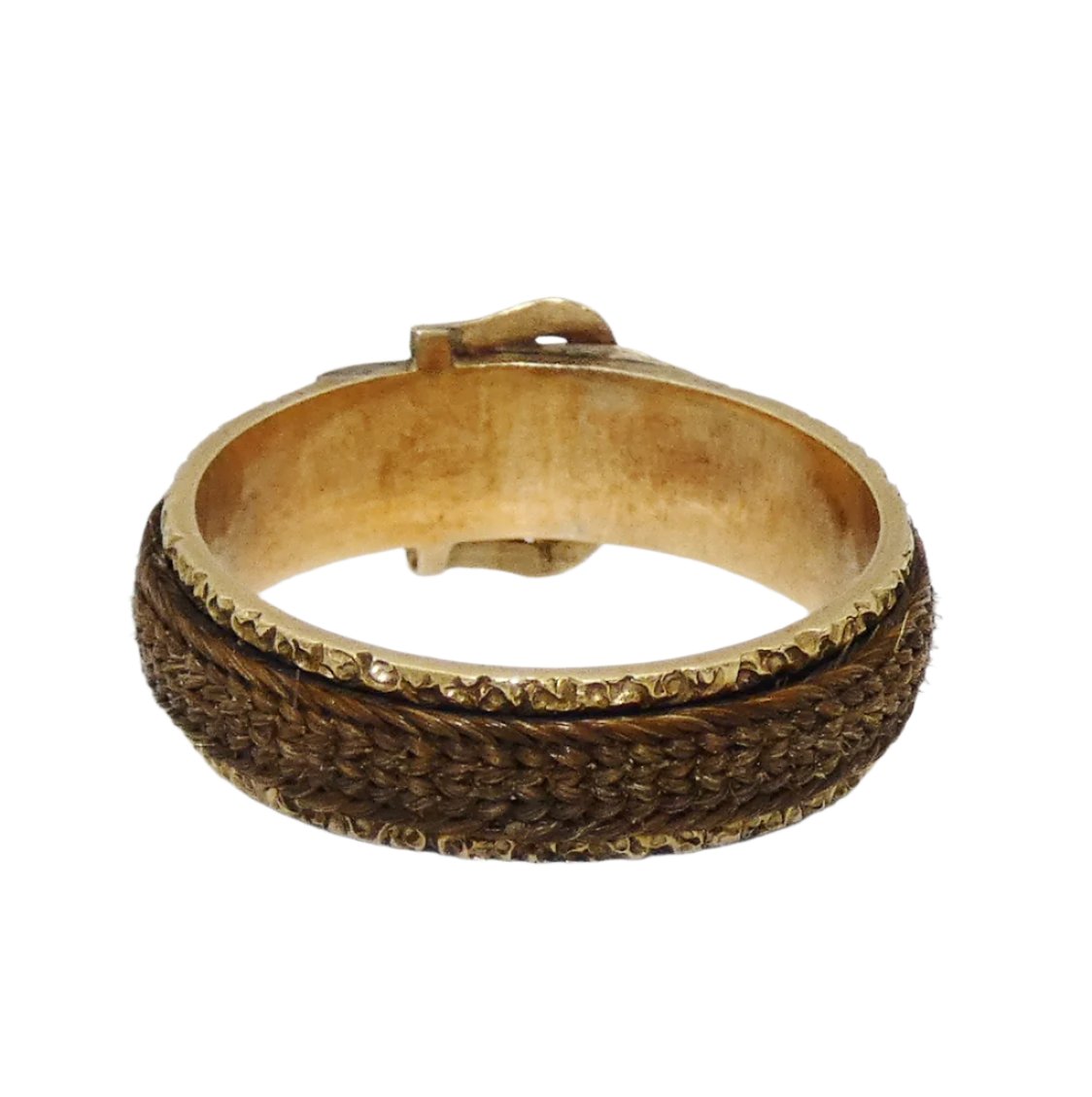 Mourning Belt Buckle 9K Gold Ring