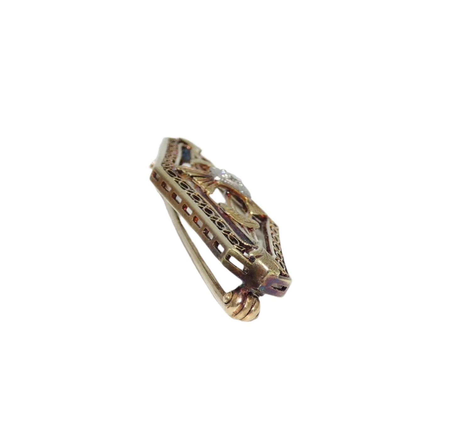 14K Gold Diamond Pin