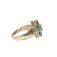 14K Gold Green Sapphire & Diamond Ring