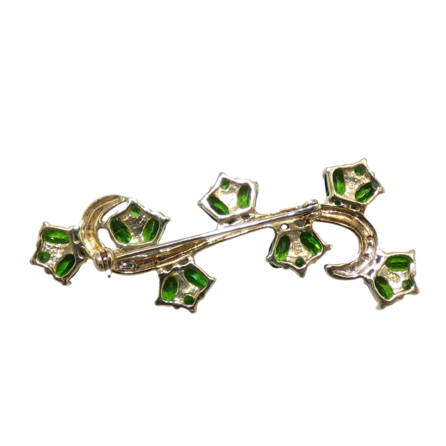 10K Gold Chrome Diopside Brooch/ Pin