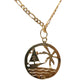 14K Gold Figaro Sailing Away Pendant Necklace