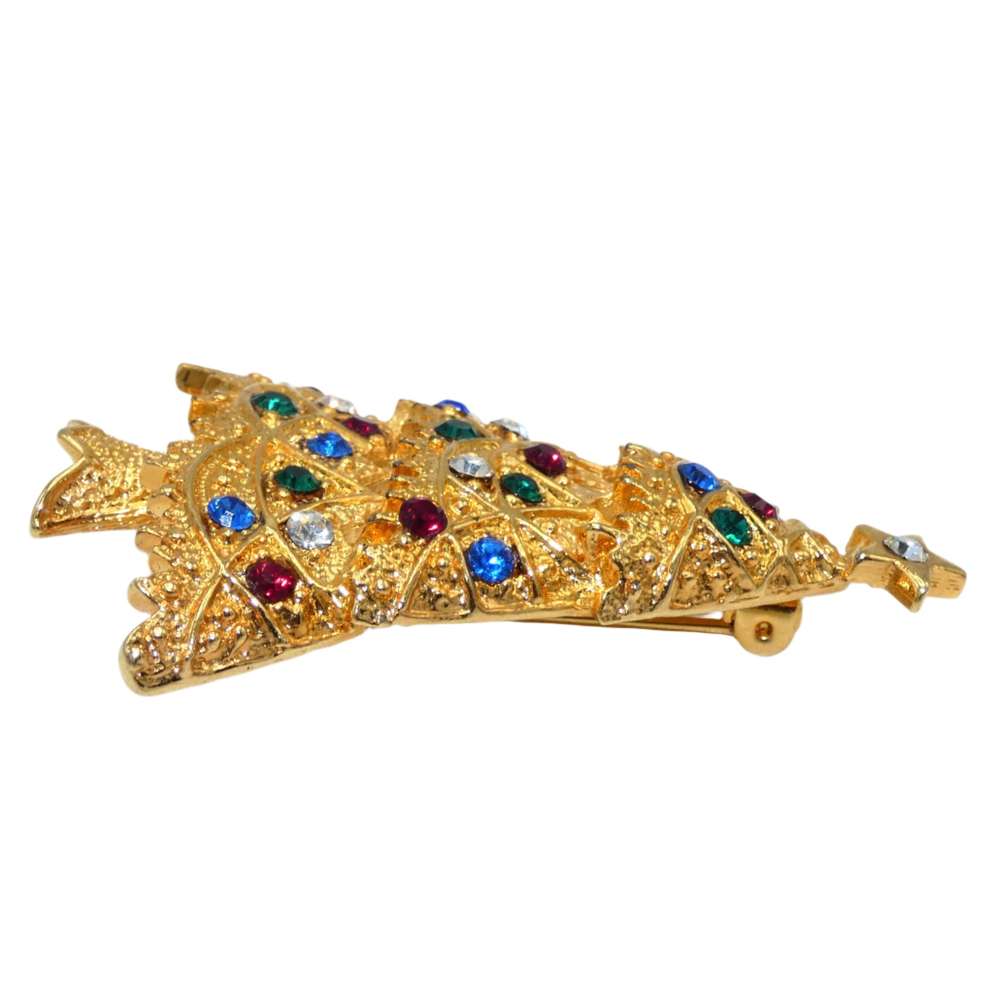 Eisenberg Ice Gold Plated Christmas Tree Brooch