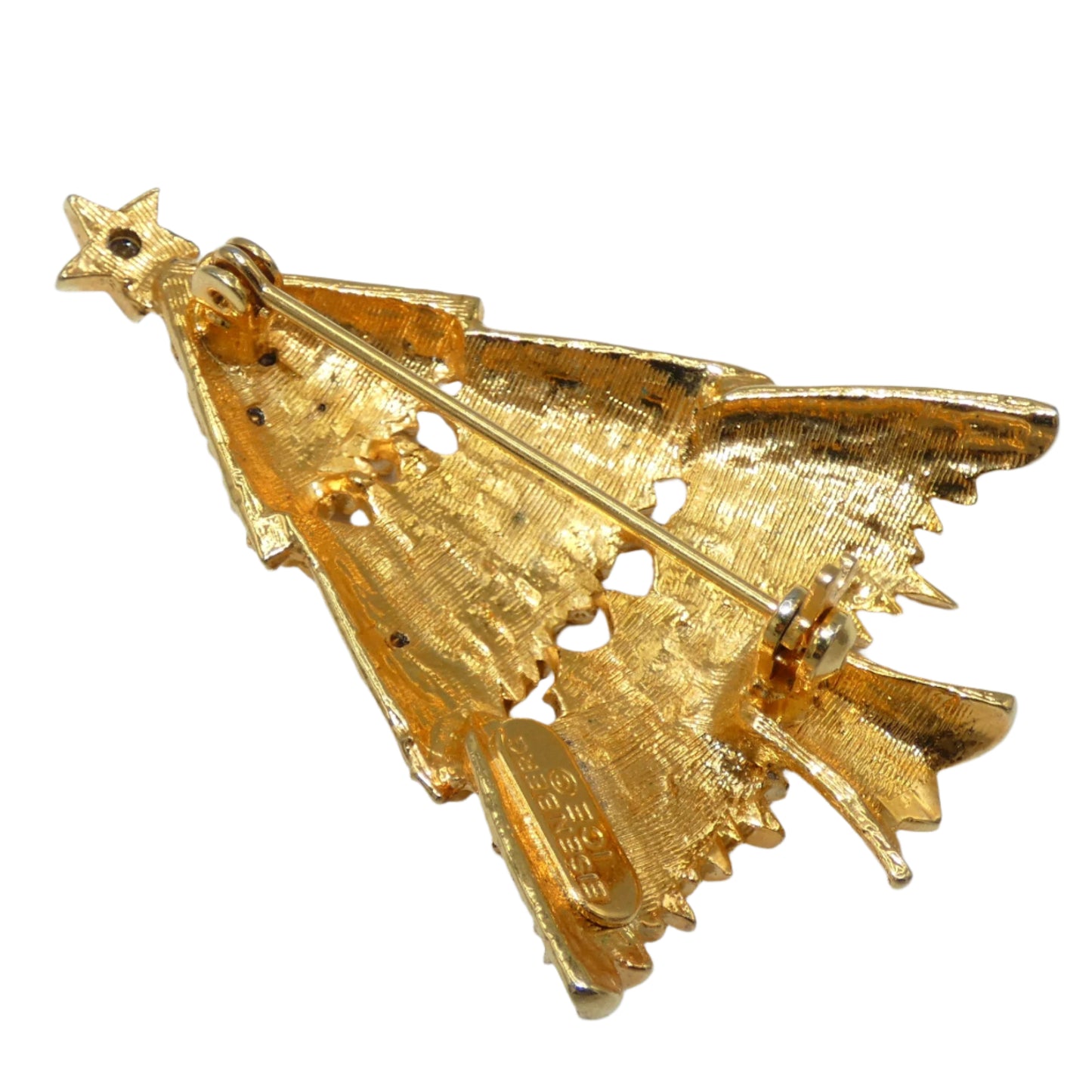 Eisenberg Ice Gold Plated Christmas Tree Brooch