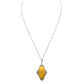 Art Deco Sterling Sterling Silver Egg Yolk Amber Pendant Necklace