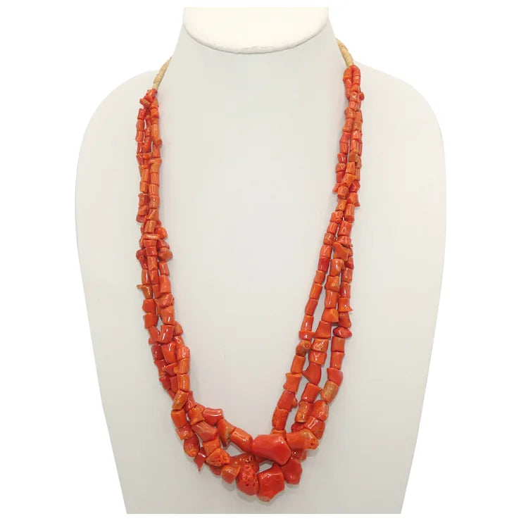 Three Strand Coral Necklace