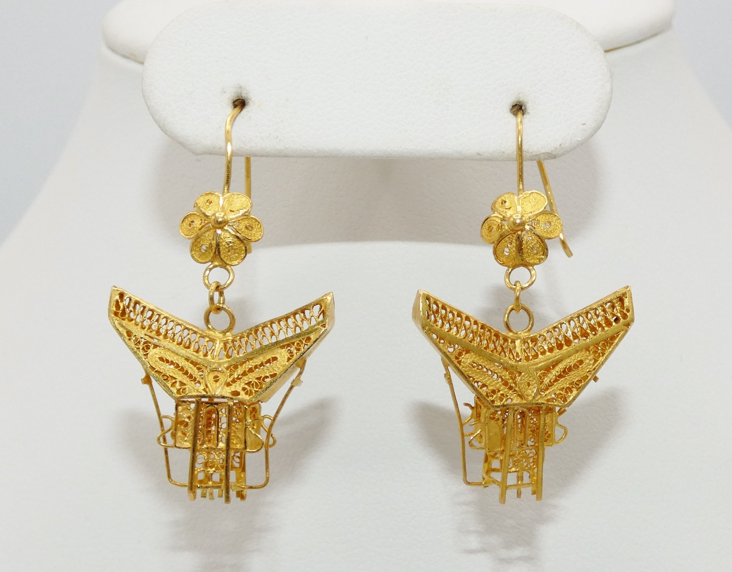 22 carat gold Fancy Latkan Earrings 035 - Prayosha